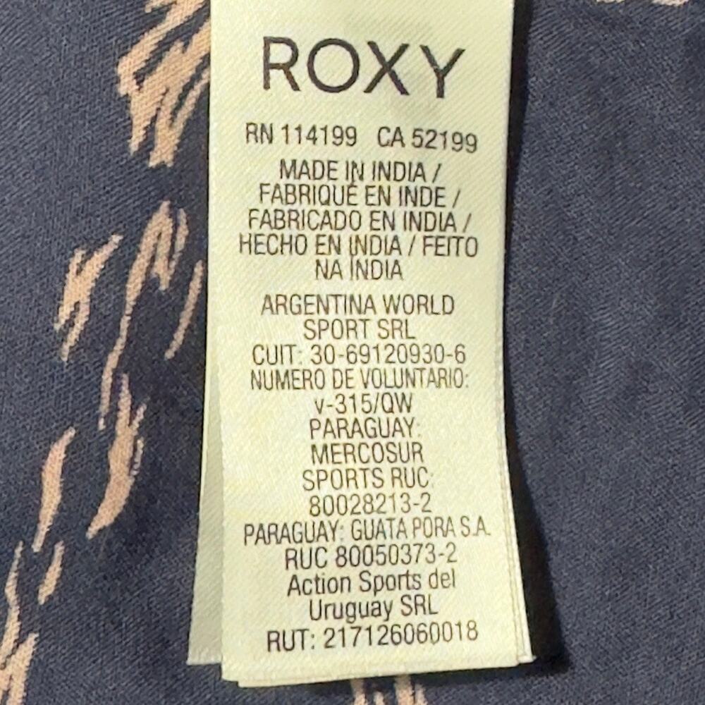Roxy Bright Daylight Short Sleeve Maxi Dress Floral Print Small Blue & Pink Boho - Picture 5 of 15